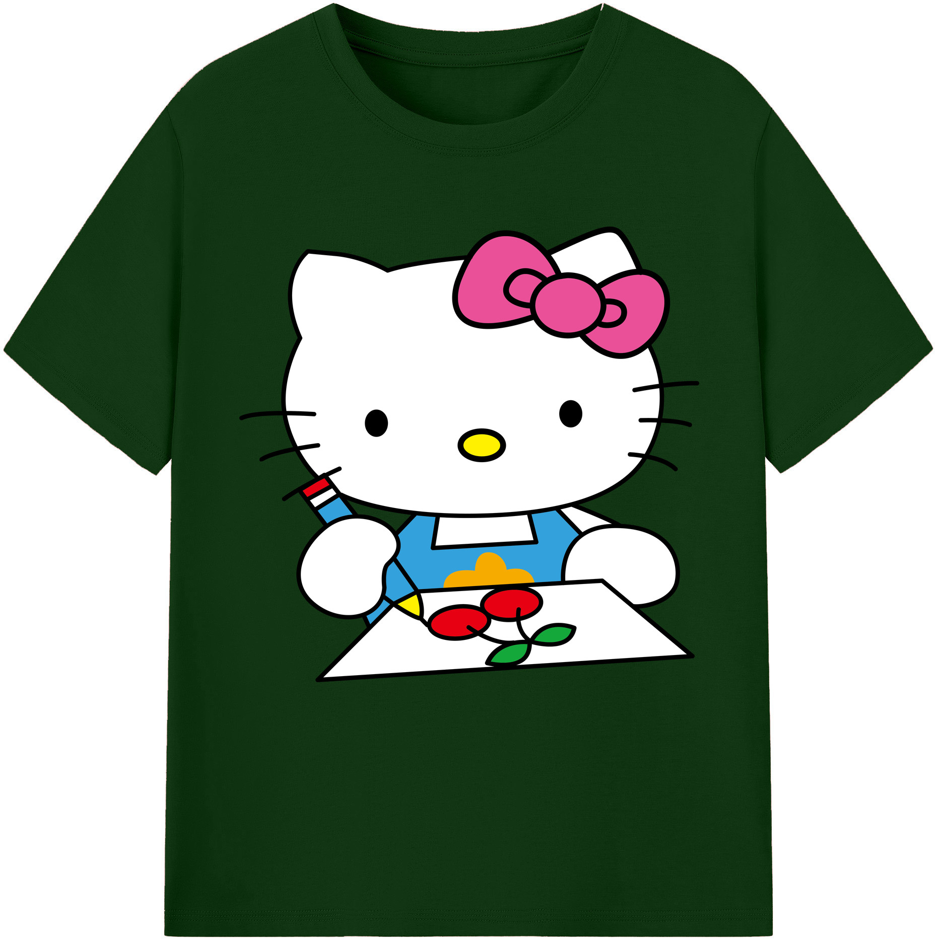 （画像用） Hello Kitty ハローキティ 綿100％半袖Tシャツ（フロントプリント）